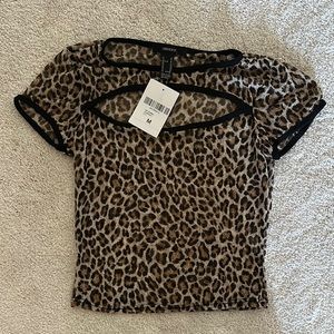 Leopard Print Top with Black Accents